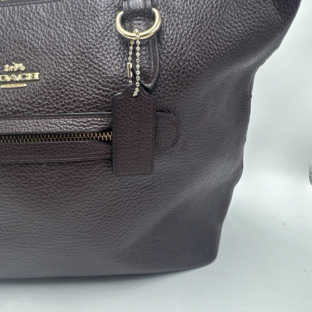 Coach Taylor Pebbled Leather Tote Bag Purse Brown-See‎ Photos 10Hx11W - Picture 4 of 14